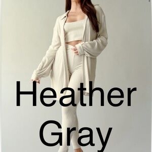 Heather gray colored 3 piece soft set